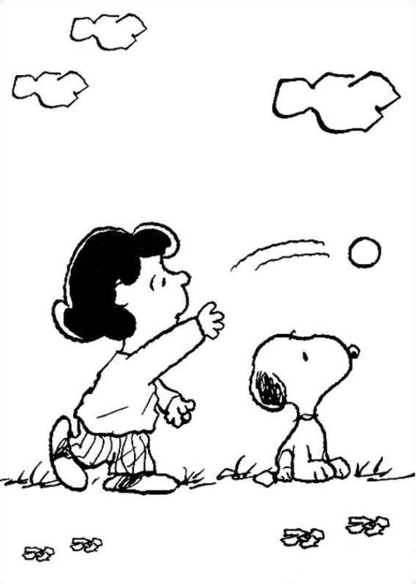 lucy snoopy, kleurplaat van Charlie Brown