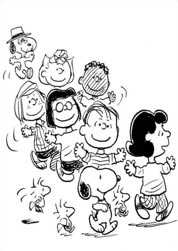 snoopy peanuts, kleurplaat van Charlie Brown