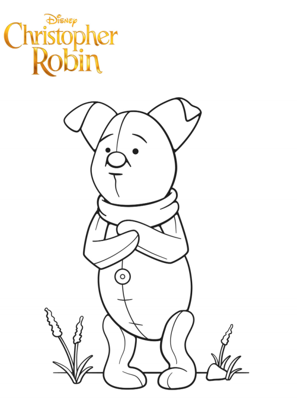 Piglet, kleurplaat van Christopher Robinson