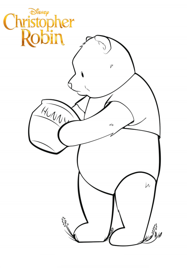 Winnie the Pooh, kleurplaat van Christopher Robinson
