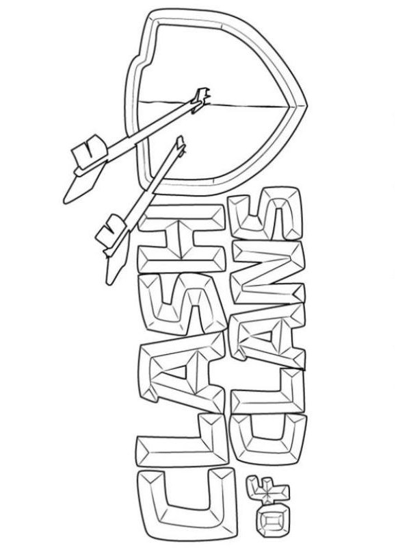 Clash of Clans Logo, kleurplaat van Clash of Clans
