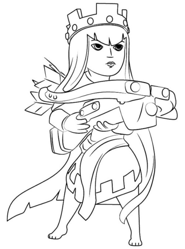 queen of the archers, kleurplaat van Clash of Clans