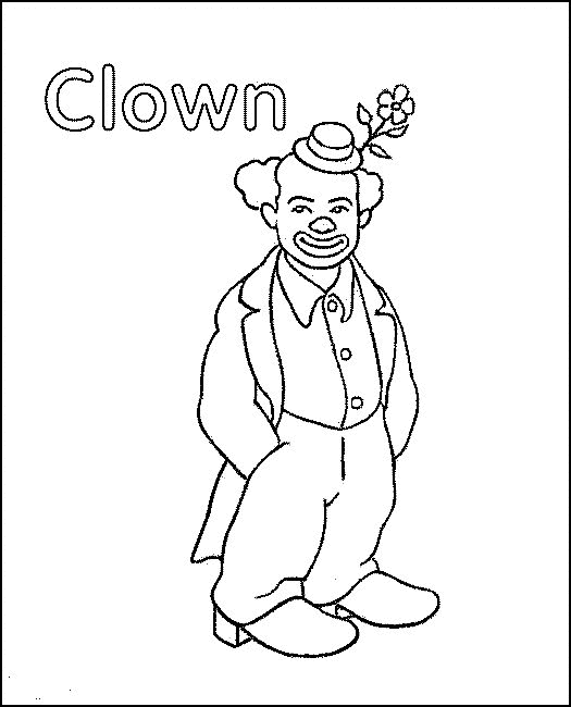 Print Clown kleurplaat