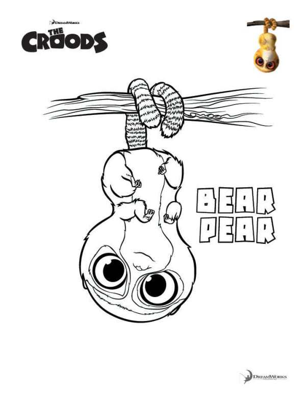 Bear pear, kleurplaat van Croods