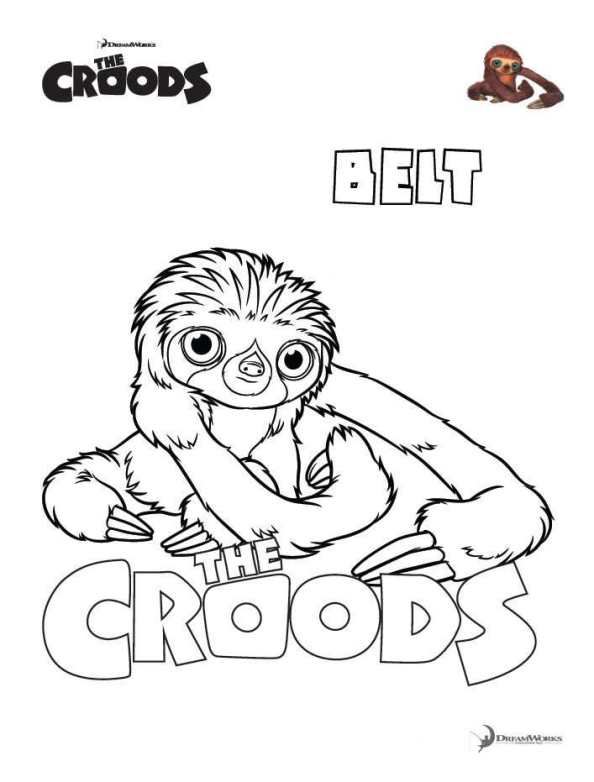 Belt, kleurplaat van Croods