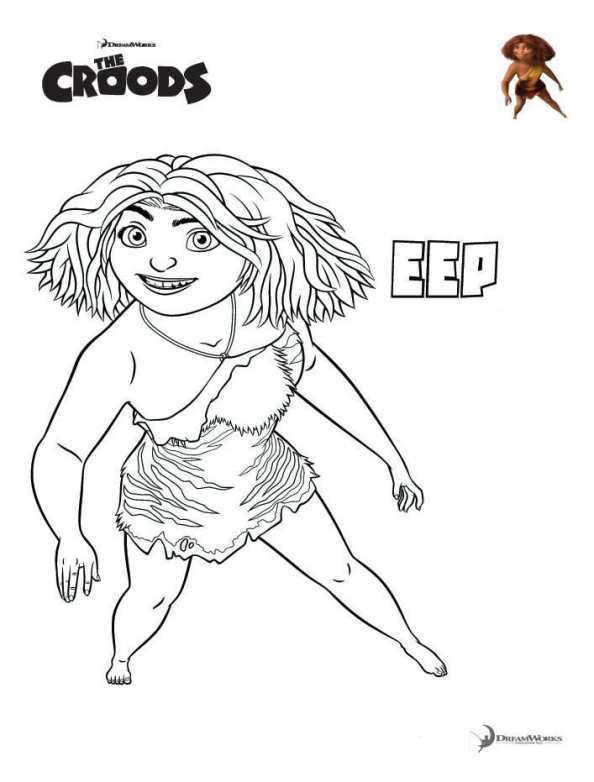 Eep, kleurplaat van Croods
