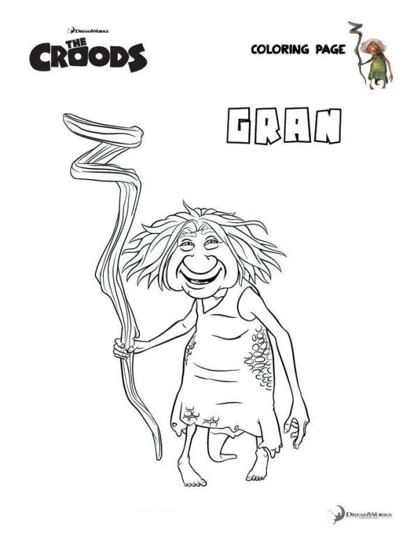 Gran, kleurplaat van Croods