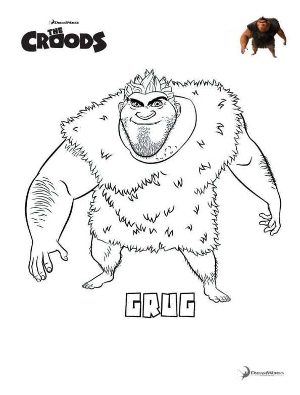 Grug, kleurplaat van Croods