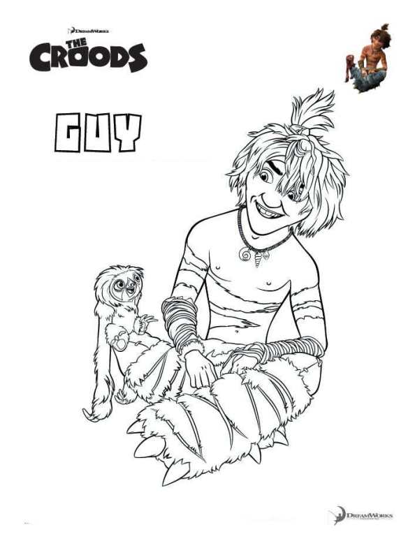 Guy, kleurplaat van Croods