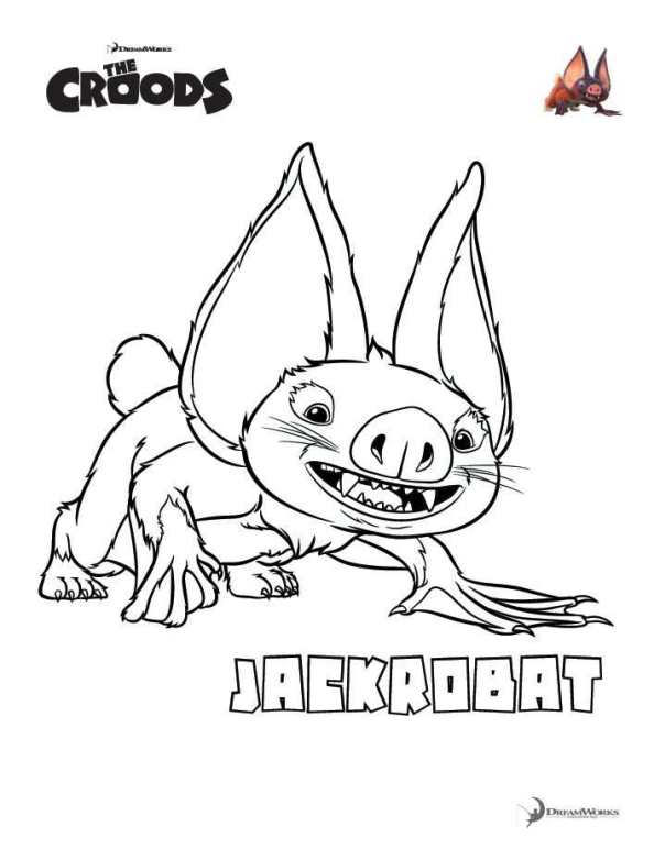 Jackrobat, kleurplaat van Croods