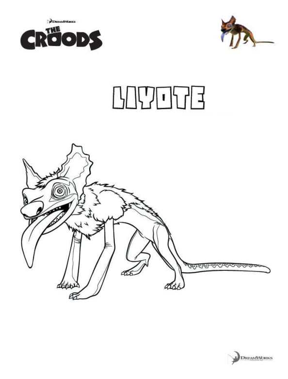 Liyote, kleurplaat van Croods