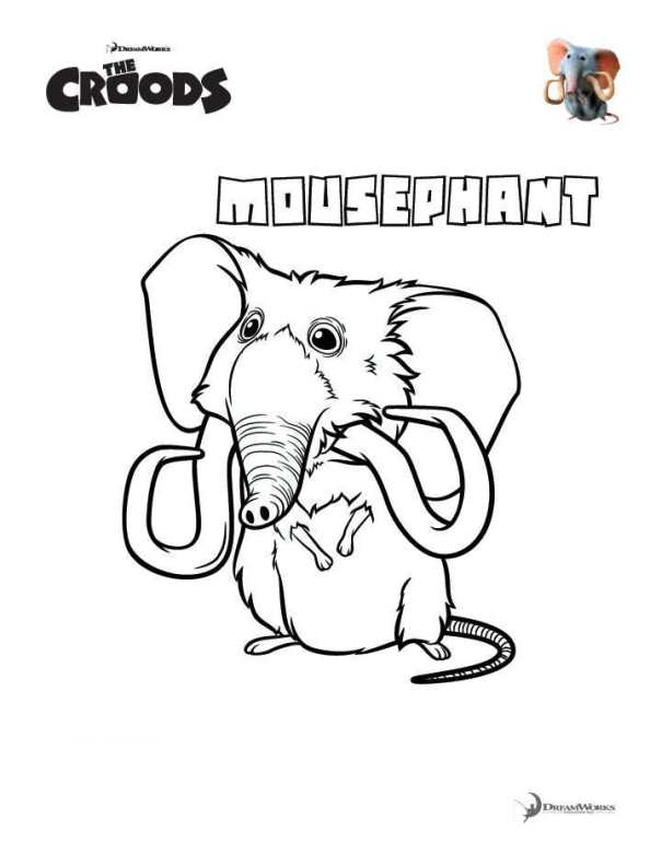Mousephant, kleurplaat van Croods