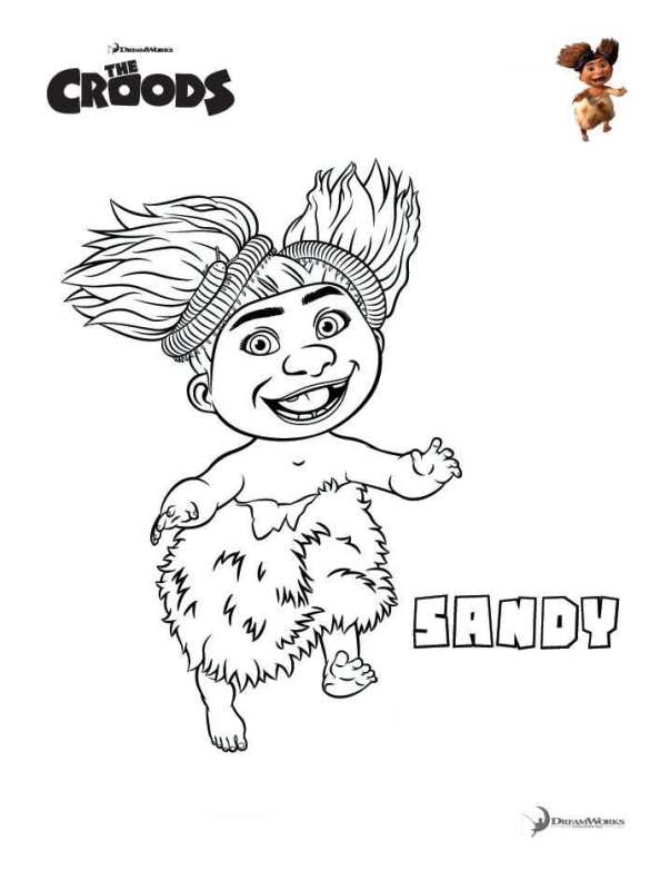 Sandy, kleurplaat van Croods