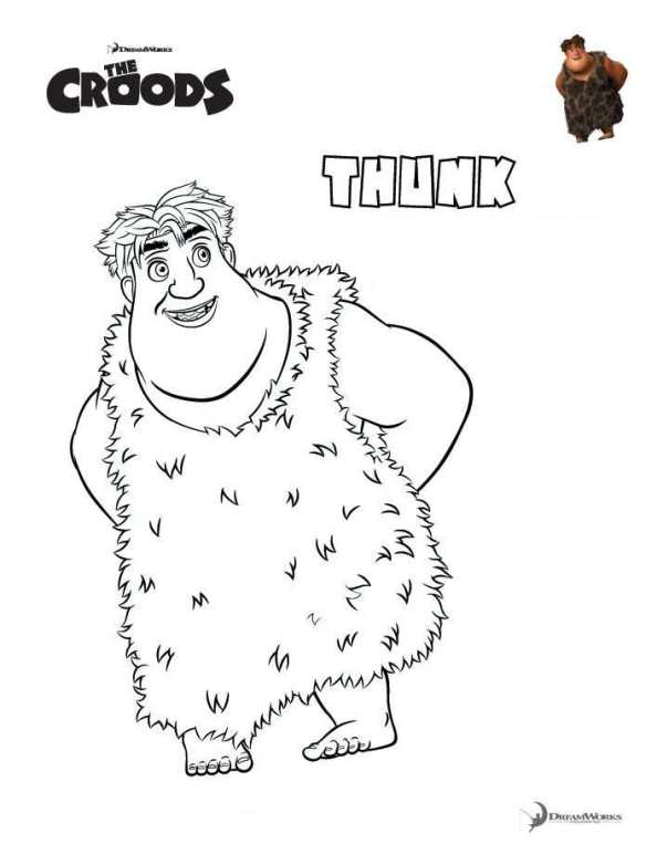 Thunk, kleurplaat van Croods