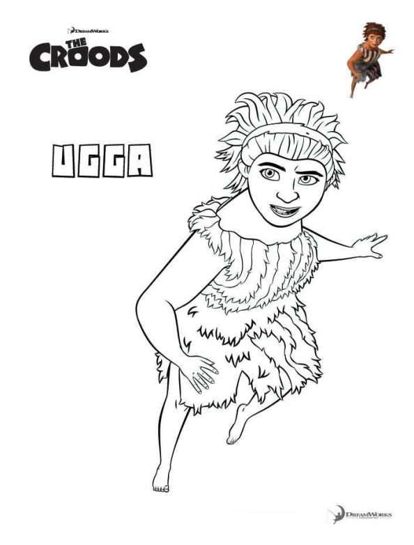 Ugga, kleurplaat van Croods