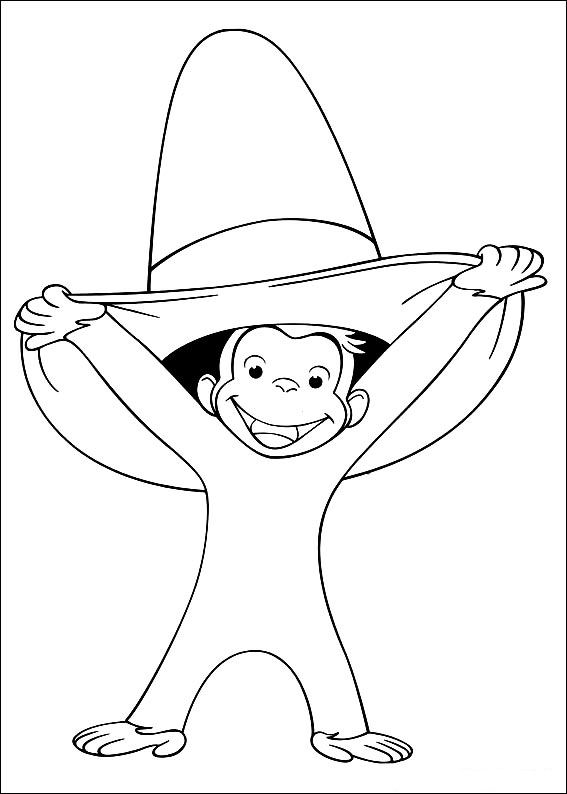 Curious George 2, kleurplaat van Curious George