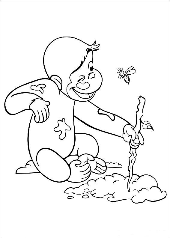 Curious George 4, kleurplaat van Curious George