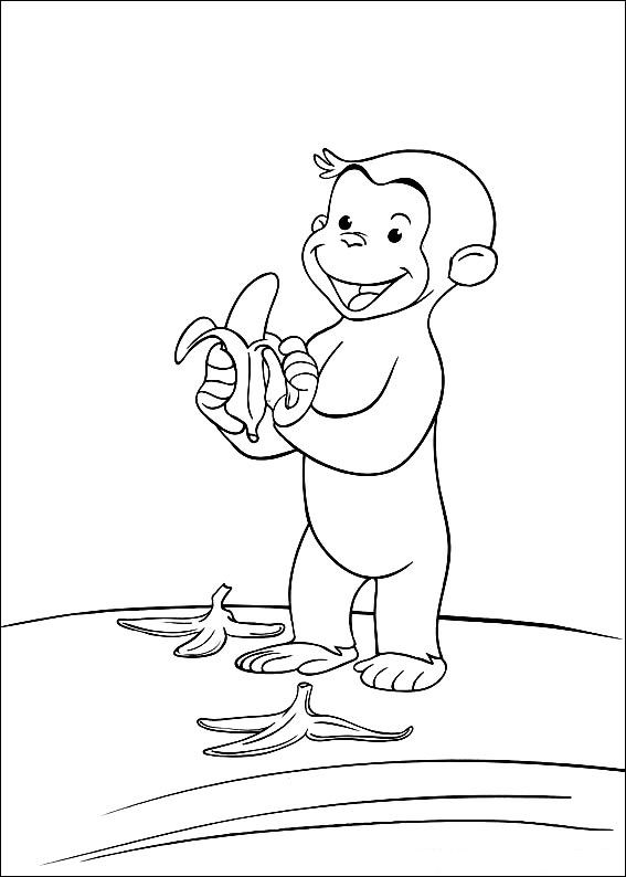 Curious George 5, kleurplaat van Curious George