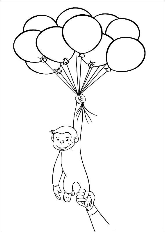 Curious George 6, kleurplaat van Curious George