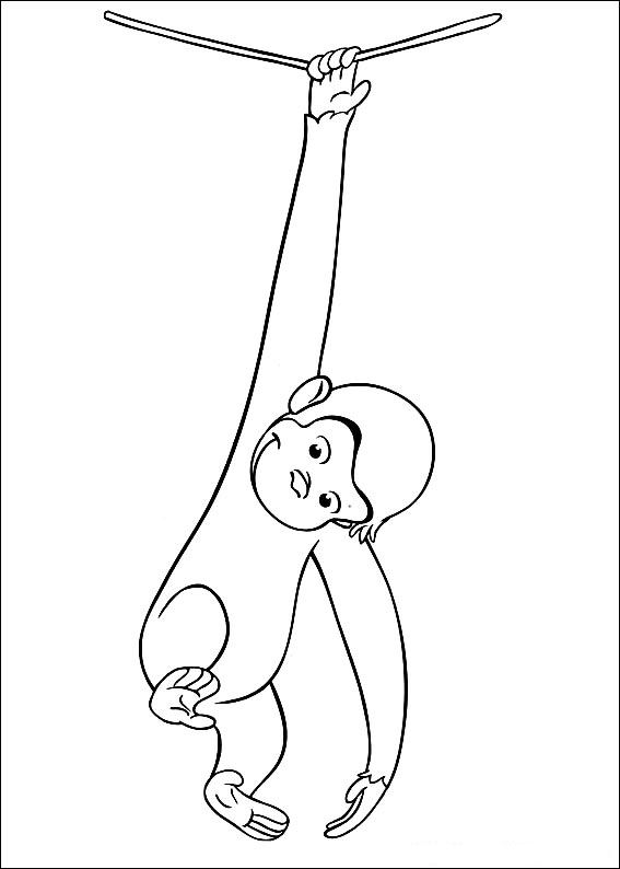 Curious George 14, kleurplaat van Curious George