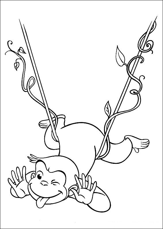 Curious George 16, kleurplaat van Curious George