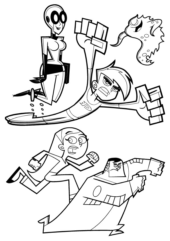 Danny Phantom 7, kleurplaat van Danny Phantom