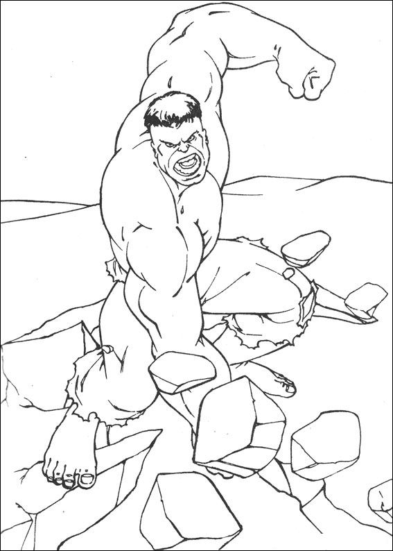 Hulk 6, kleurplaat van Hulk