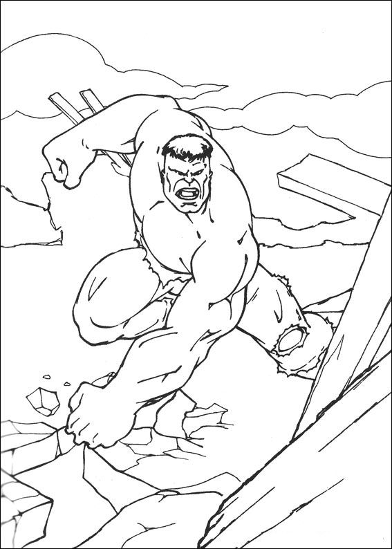 Hulk 14, kleurplaat van Hulk