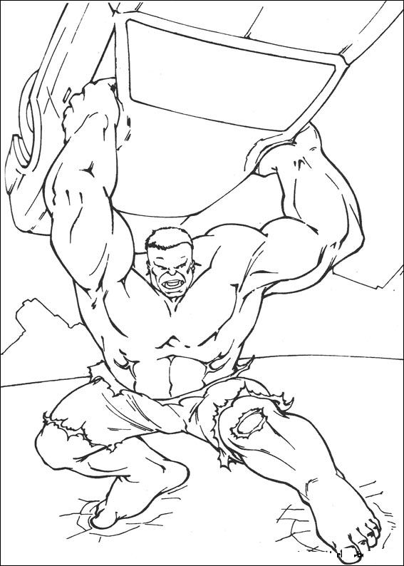 Hulk 32, kleurplaat van Hulk