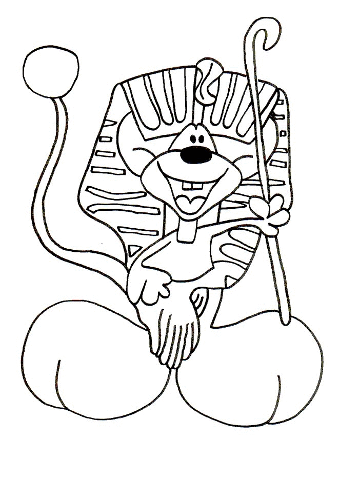 Print Diddl, als farao kleurplaat