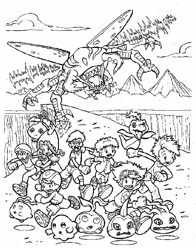 Print Digimon kleurplaat