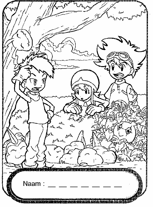 Print Digimon kleurplaat