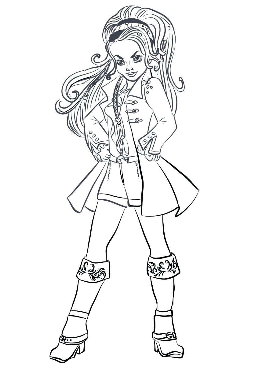 CJ Hook, kleurplaat van Disney Descendant Wicked World