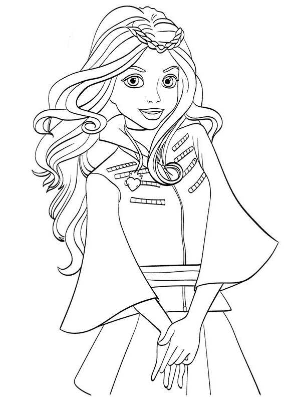 Cute Evie, kleurplaat van Disney Descendant Wicked World