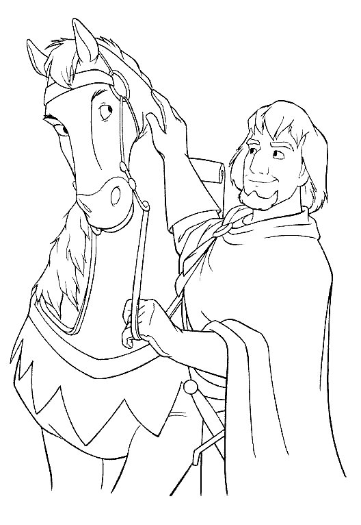 kapitein Phoebus Klokkenluider, kleurplaat van Disney Paarden