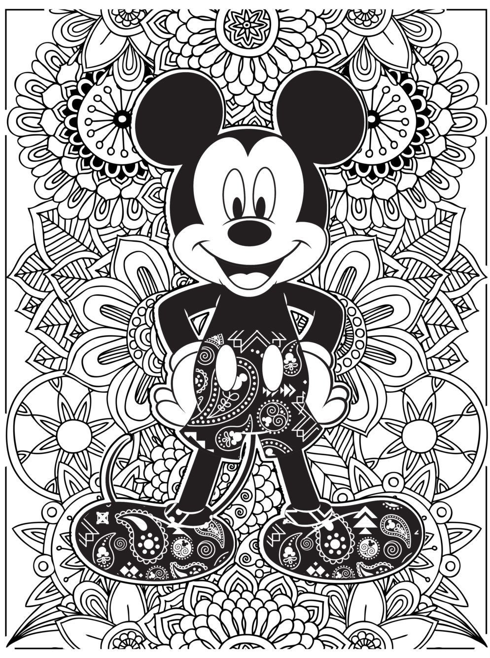 Print Mickey Mouse kleurplaat
