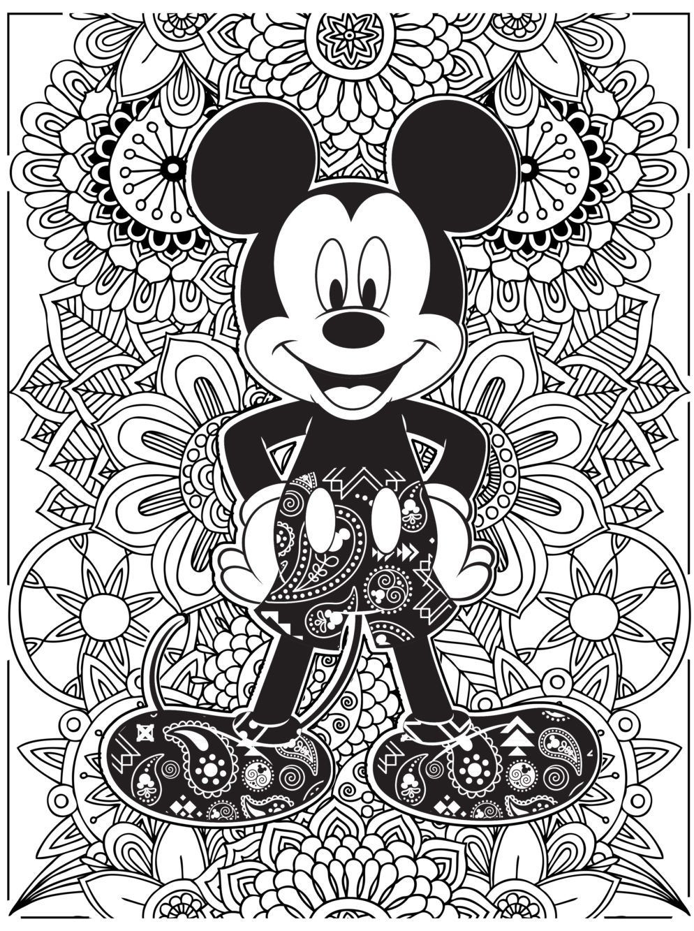 Mickey Mouse, kleurplaat van Disney volwassenen