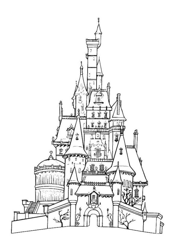 Print Disney Castle kleurplaat