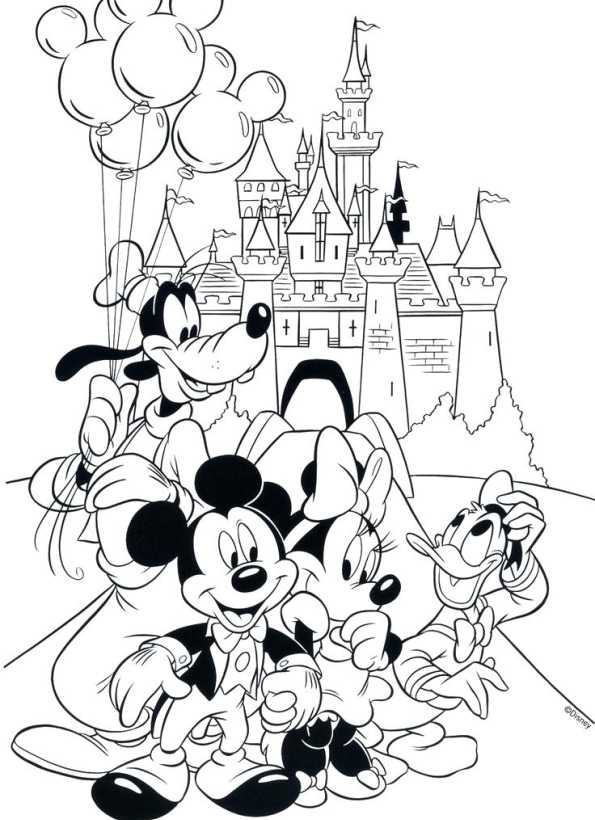 Mickey and friends, kleurplaat van Disney World