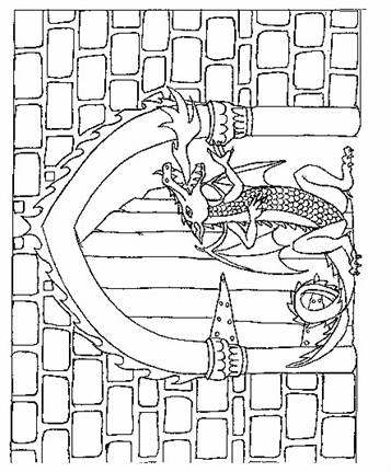 Draak 6, kleurplaat van Draken