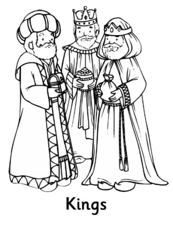Print Drie koningen kleurplaat