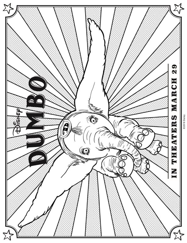 Print Dumbo 2019 kleurplaat