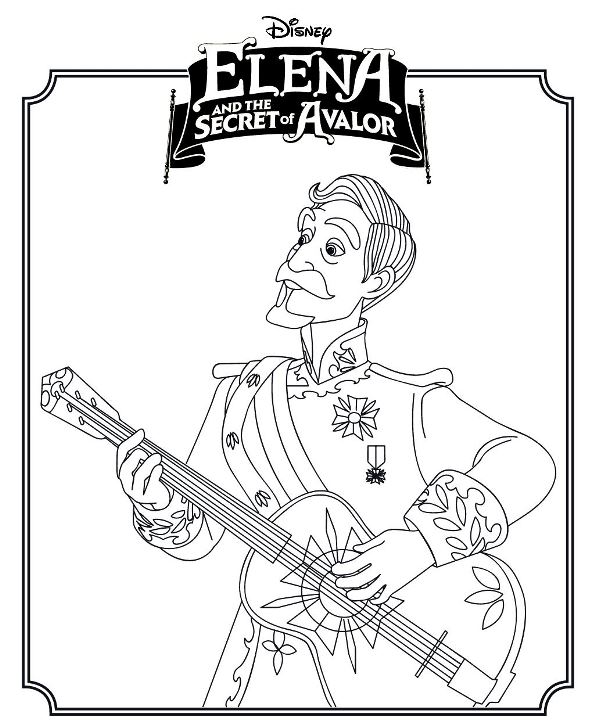 Elena of avalor 2, kleurplaat van Elena van Avalor