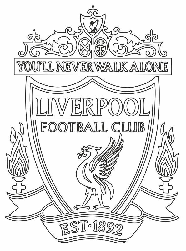 Liverpool, kleurplaat van Europese voetbalclubs