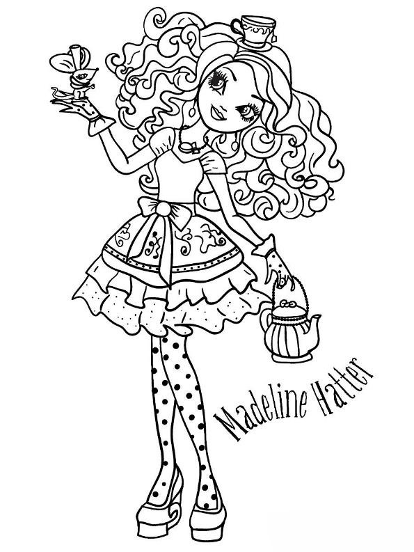 Madeline Hatter 2, kleurplaat van Ever after High