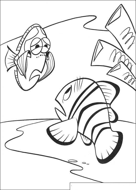 Print Marlin vraagt wie Nemo heeft gezien kleurplaat