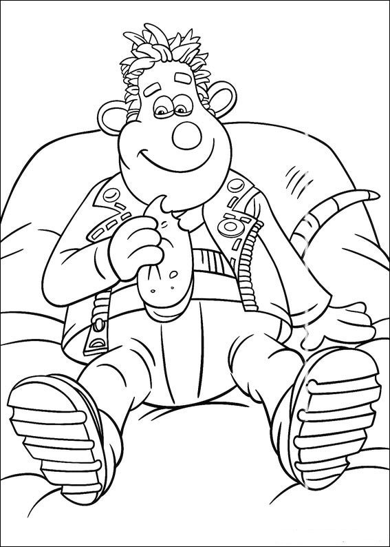 Sid eet broodje, kleurplaat van Flushed away of Muis van Huis