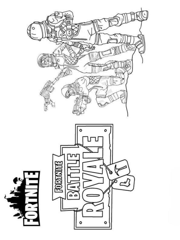 Print Fortnite battle royale kleurplaat