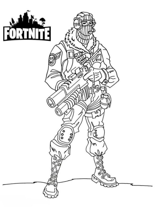 Raptor, kleurplaat van Fortnite