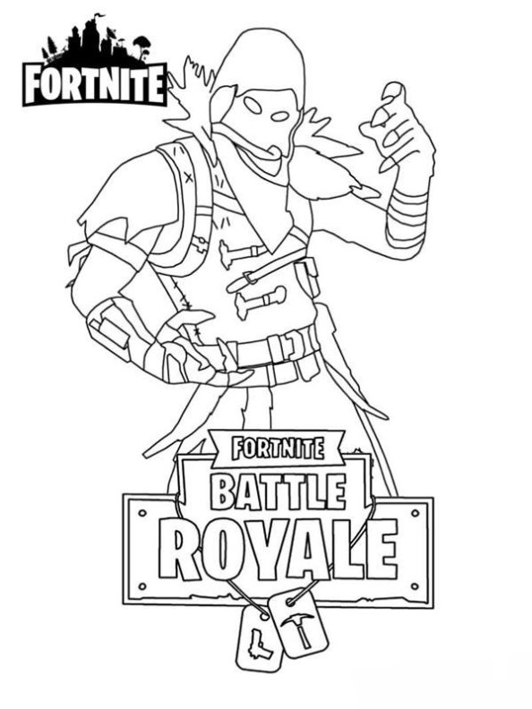 Raven, kleurplaat van Fortnite